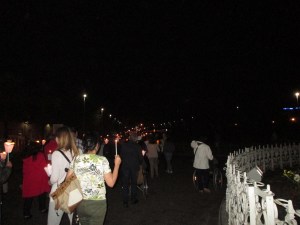 Procession by candlelight.
